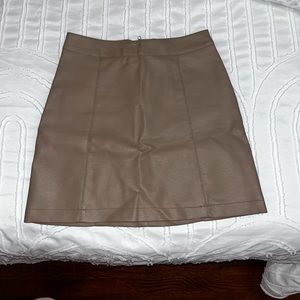 Light brown faux leather skirt